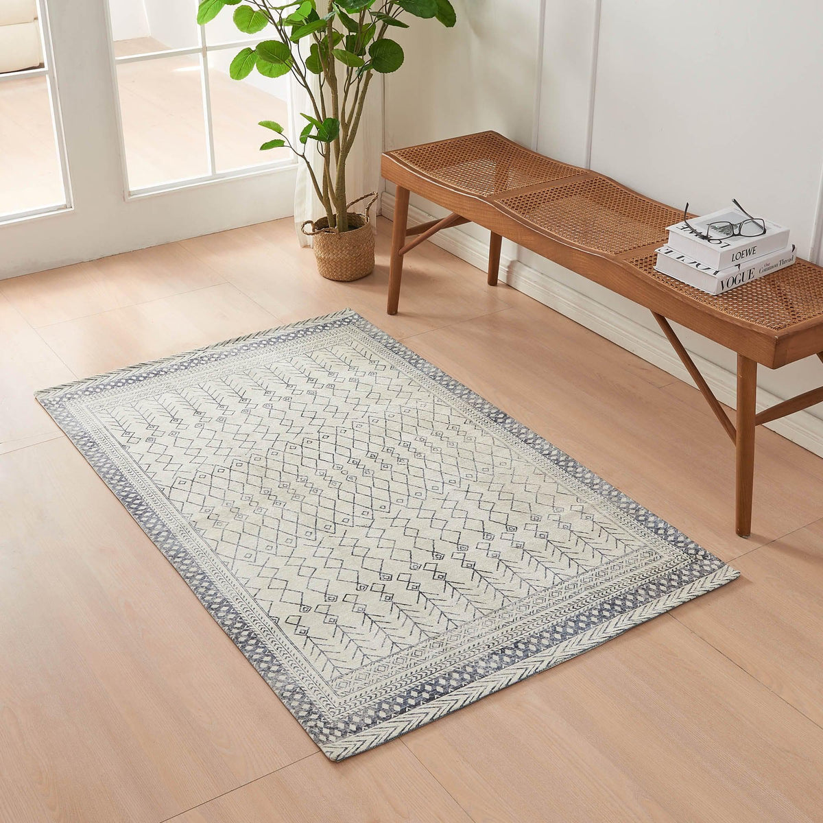 Distressed Moroccan Machine Washable Accent Area Rug 3' x 5' - Neve Collection