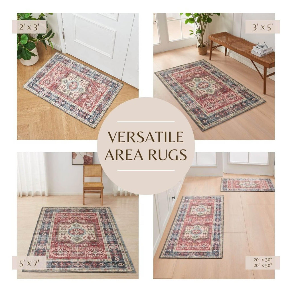 Medallion Machine Washable Accent Area Rug 5' x 7' - Nava Collection