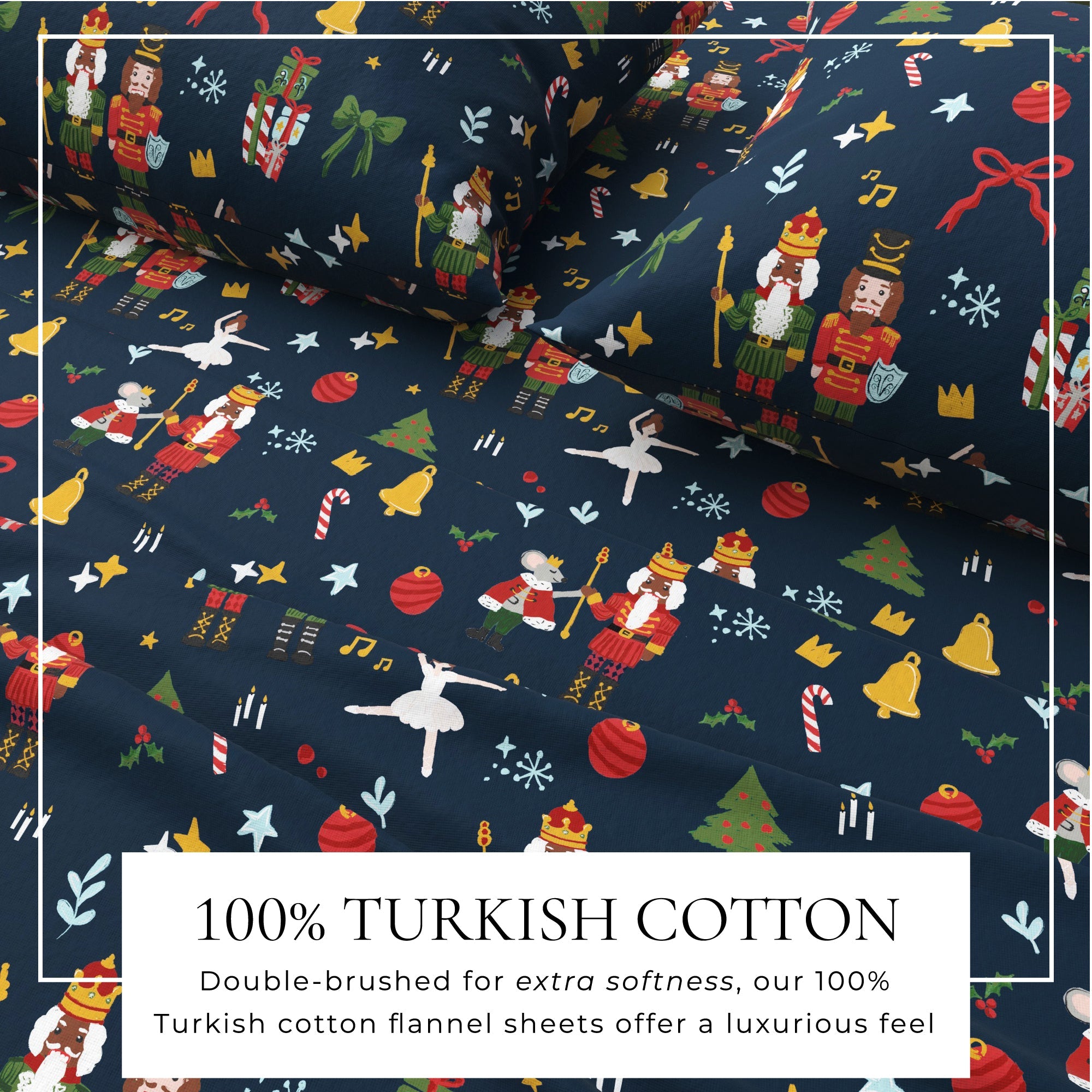 Turkish Cotton Christmas Flannel Sheet - Whittaker Collection