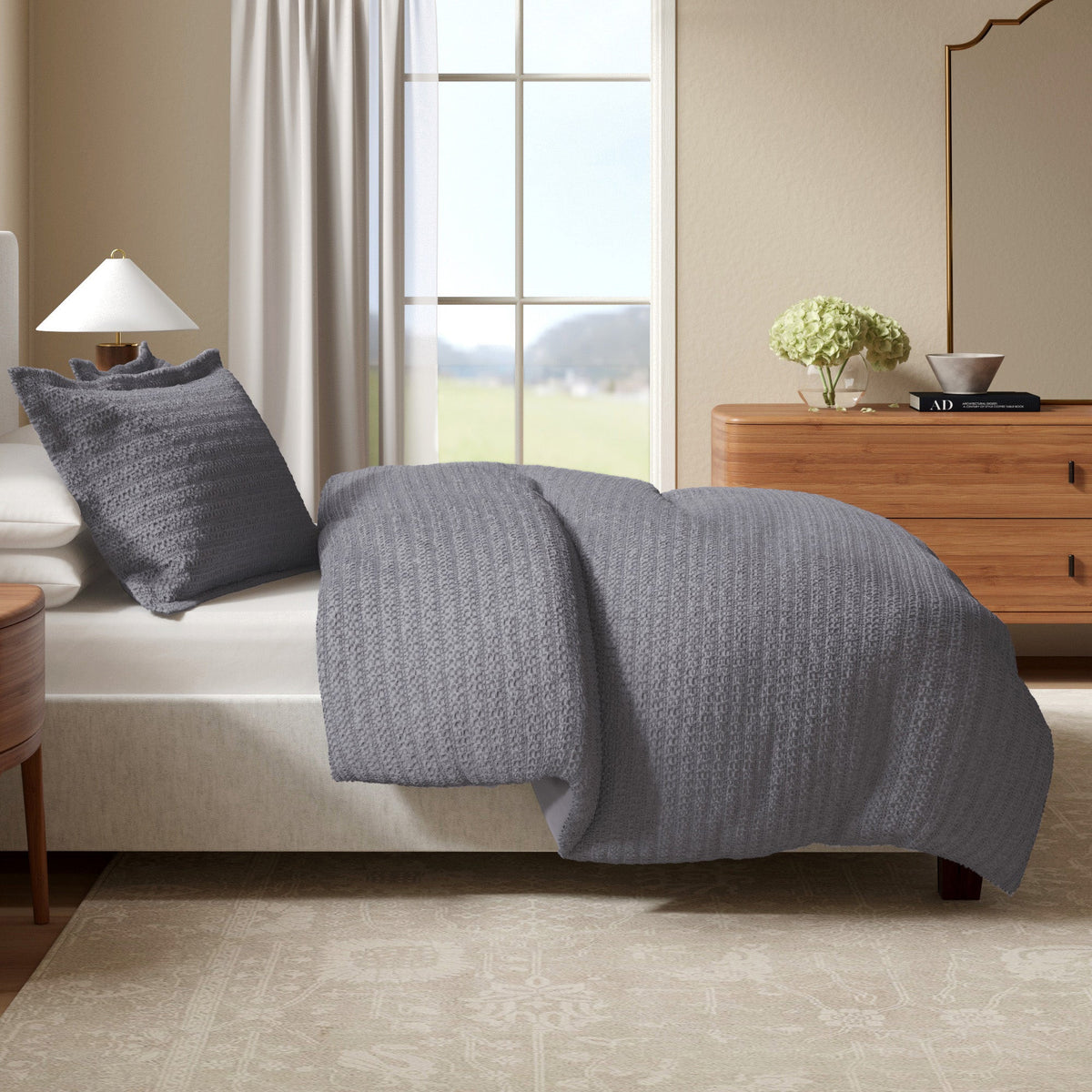 100% Cotton Honeycomb Waffle Duvet Set - Mattea Collection