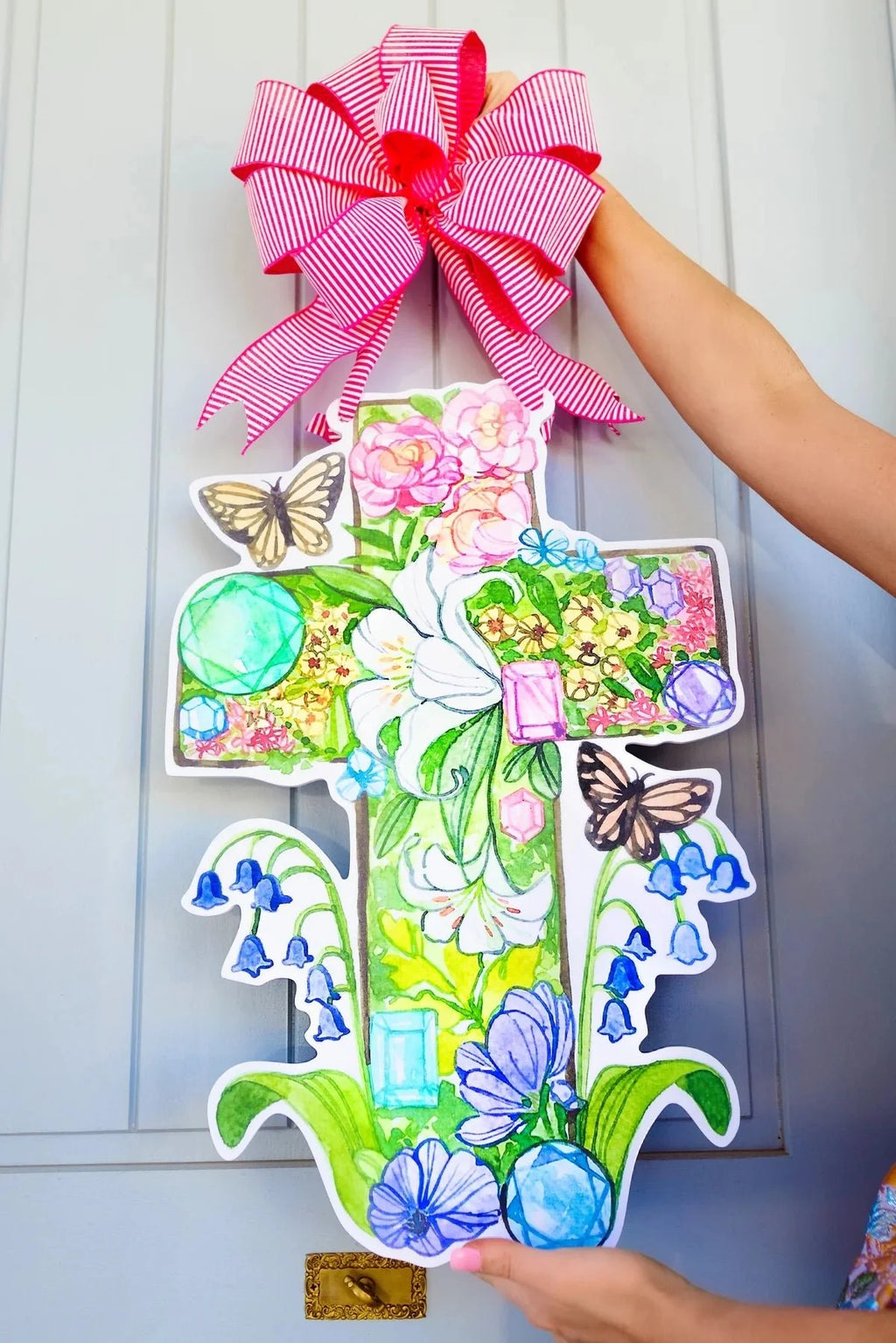 Home Themed Home x Brianna Cannon "More Precious Than Rubies" Cross Door Hanger