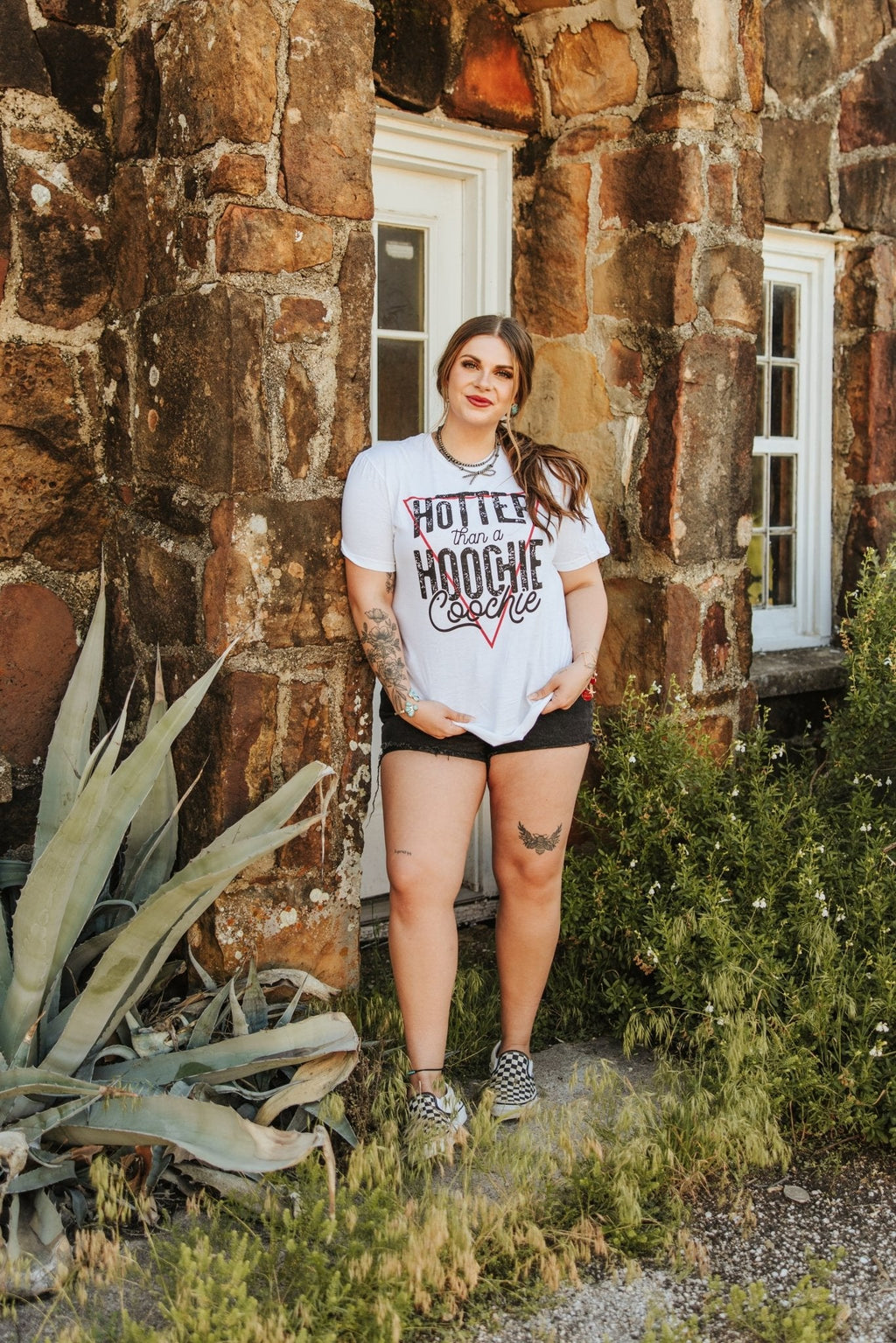 Hotter Than A Hoochie Coochie Graphic Tee - White
