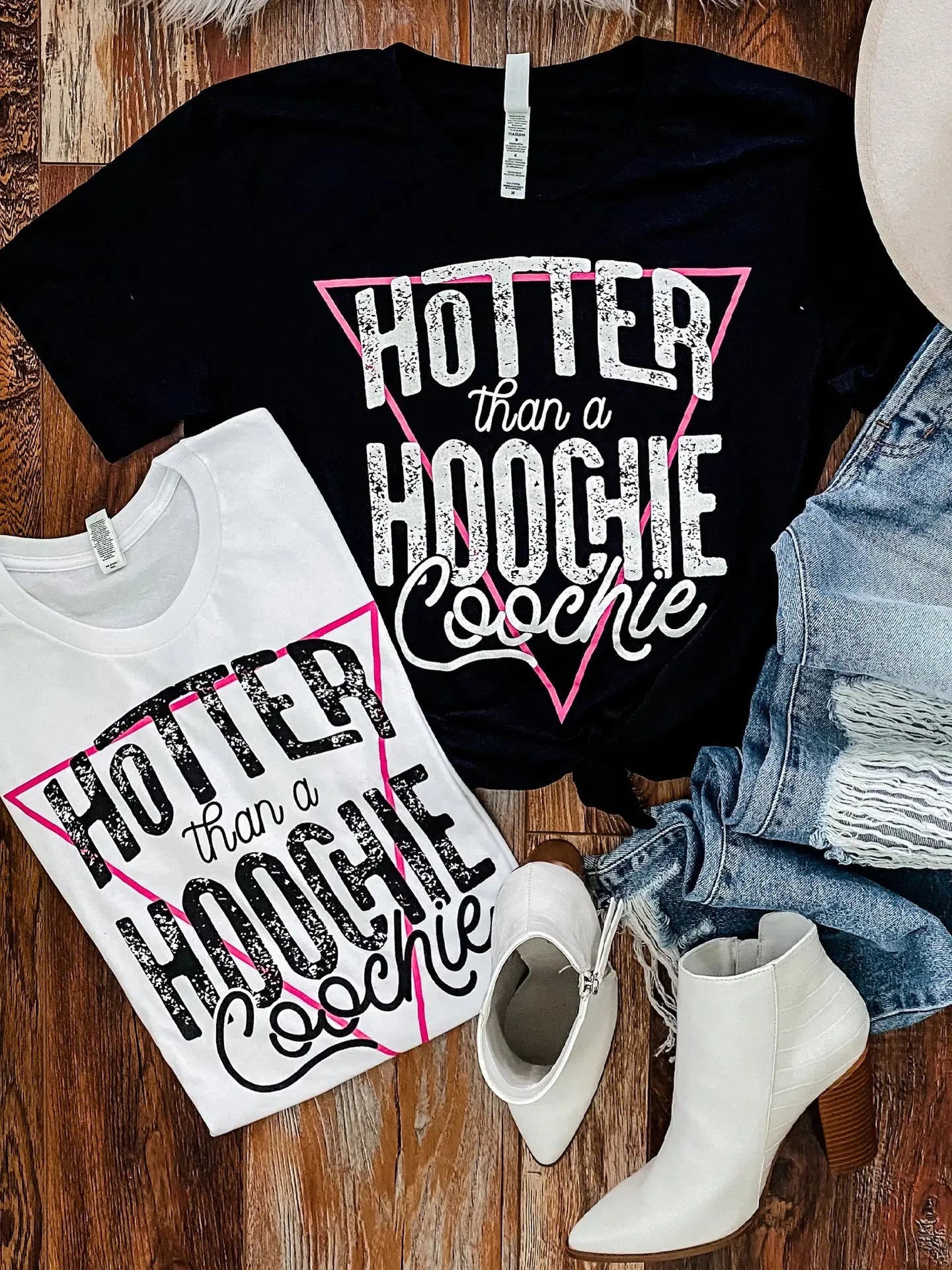 Hotter Than A Hoochie Coochie Graphic Tee - Black