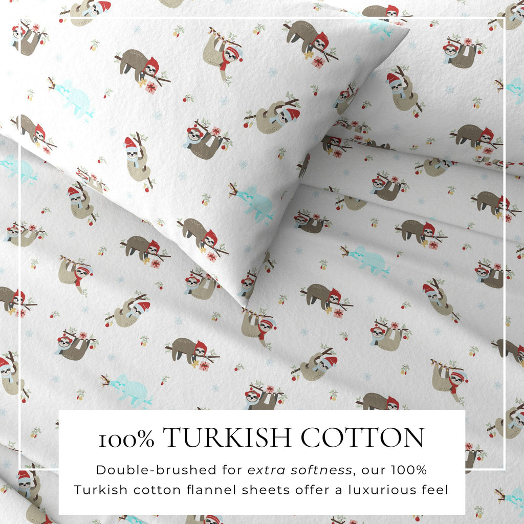 Turkish Cotton Christmas Flannel Sheet - Whittaker Collection