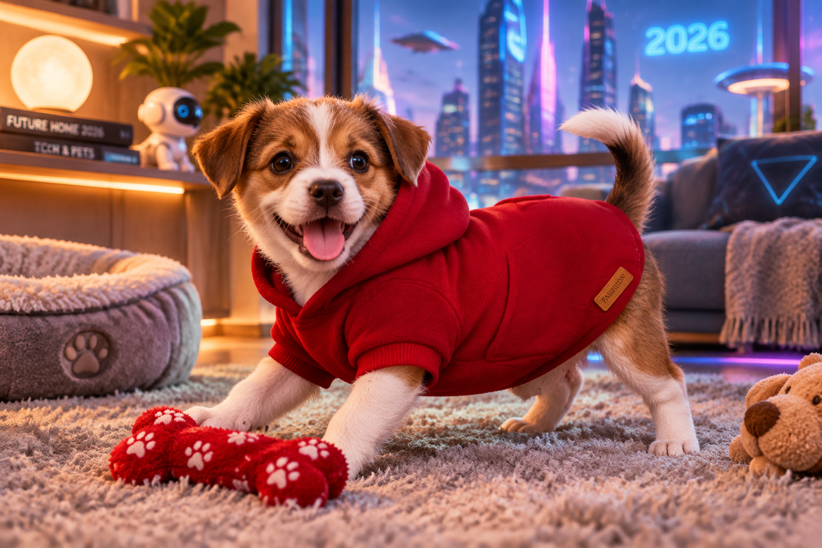 Fleece-Lined Dog Pullover Hoodie | Cozy Cotton Sweater for Small Dogs & Cats | Cold Weather Outfit