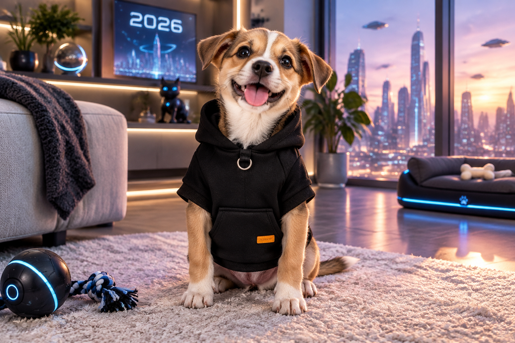 Fleece-Lined Dog Pullover Hoodie | Cozy Cotton Sweater for Small Dogs & Cats | Cold Weather Outfit