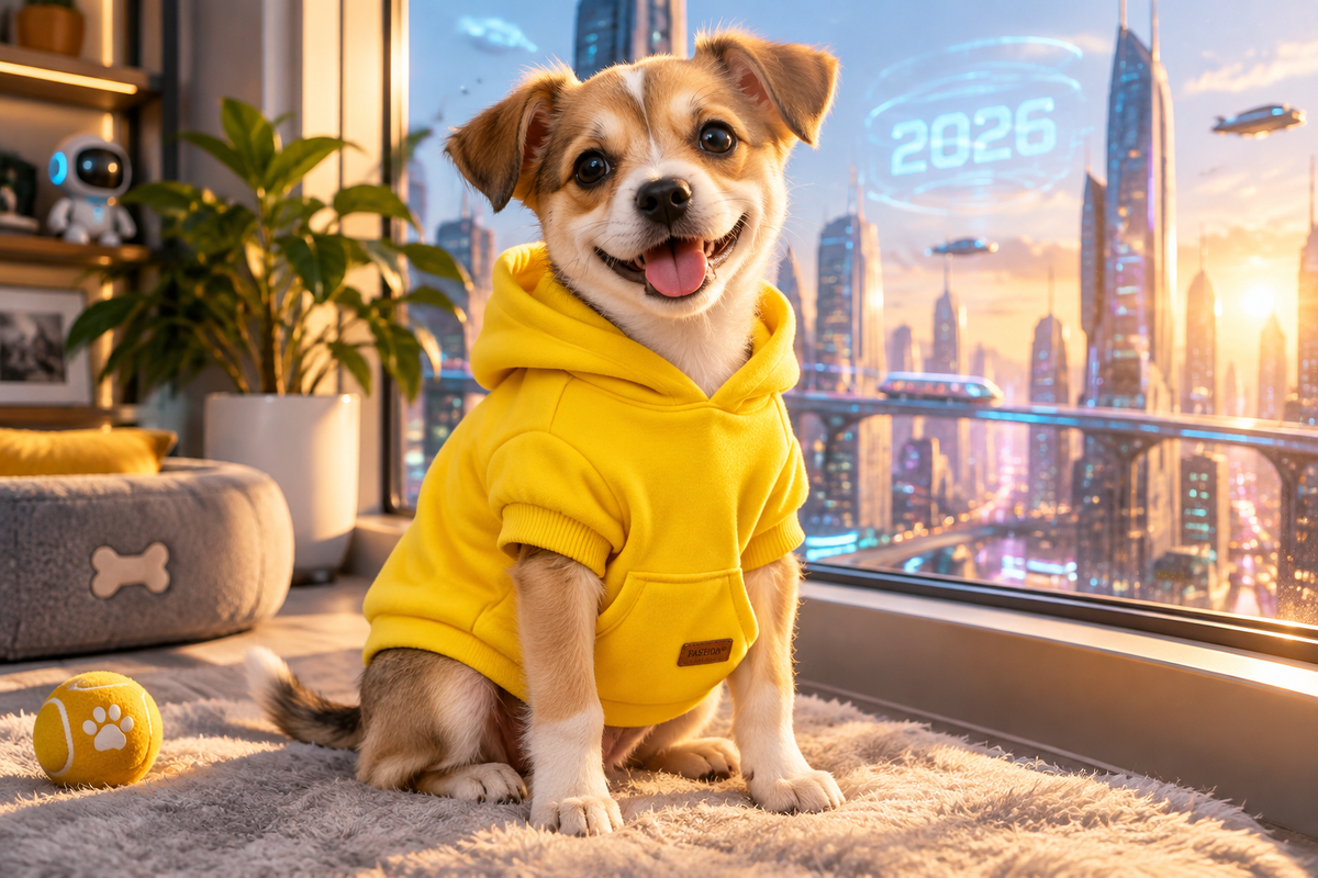 Fleece-Lined Dog Pullover Hoodie | Cozy Cotton Sweater for Small Dogs & Cats | Cold Weather Outfit