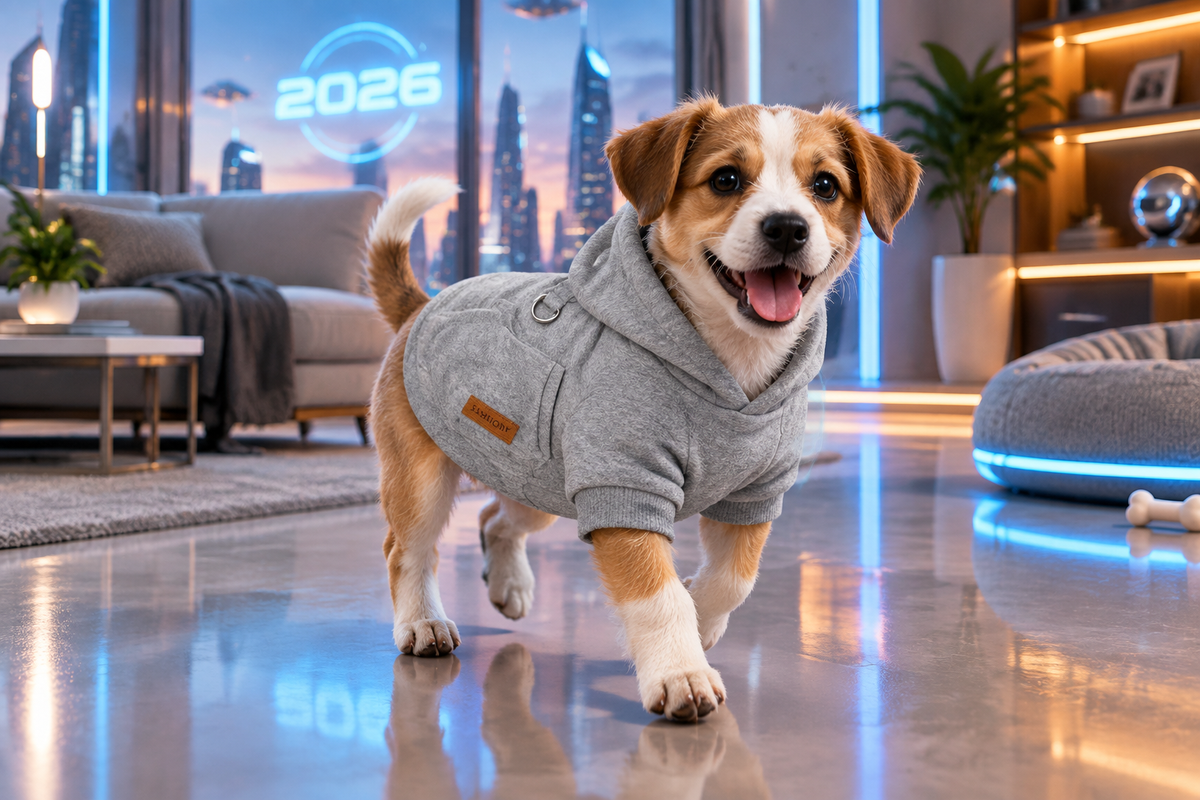 Fleece-Lined Dog Pullover Hoodie | Cozy Cotton Sweater for Small Dogs & Cats | Cold Weather Outfit