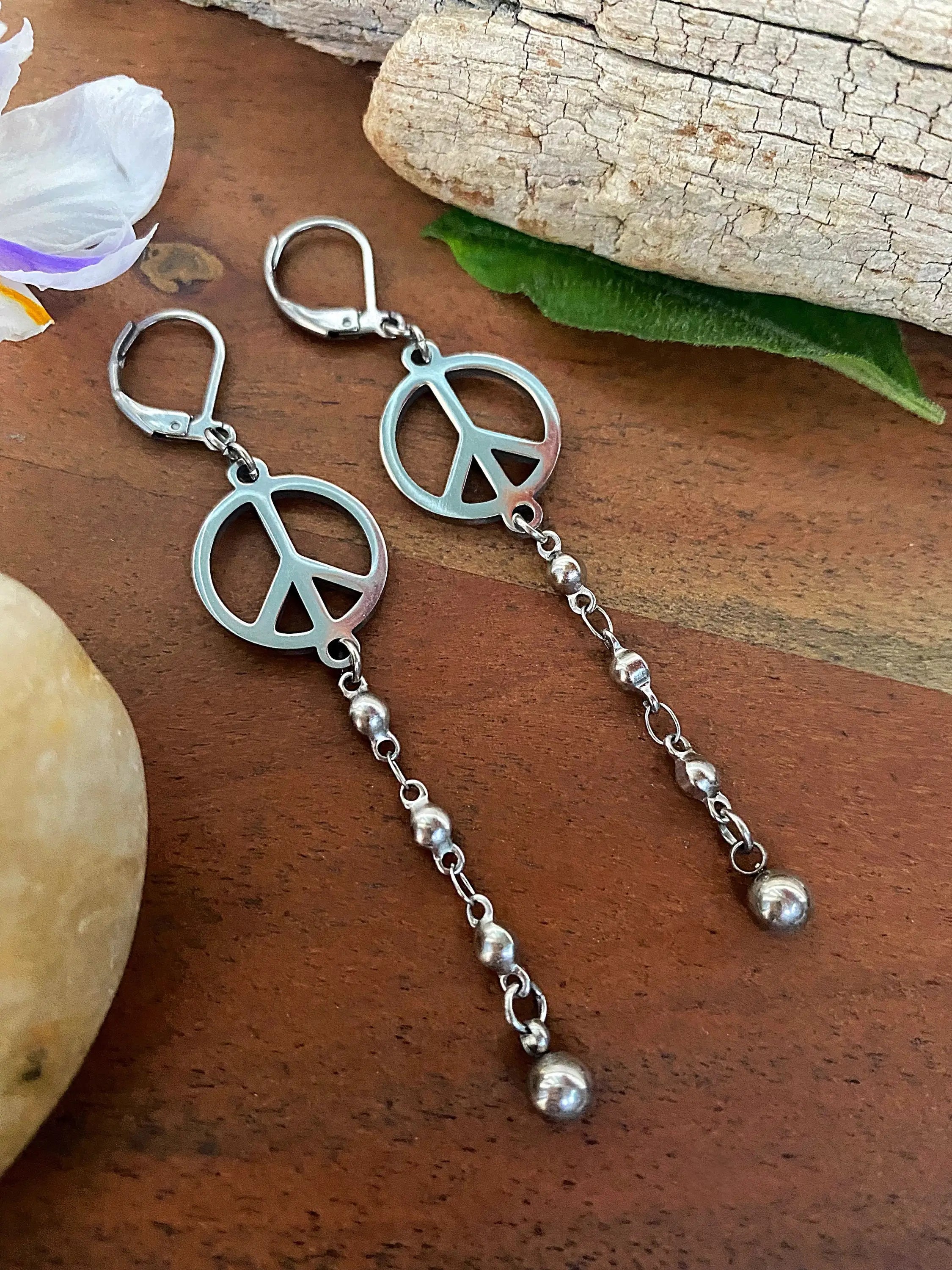 PEACE CHAIN EARRINGS