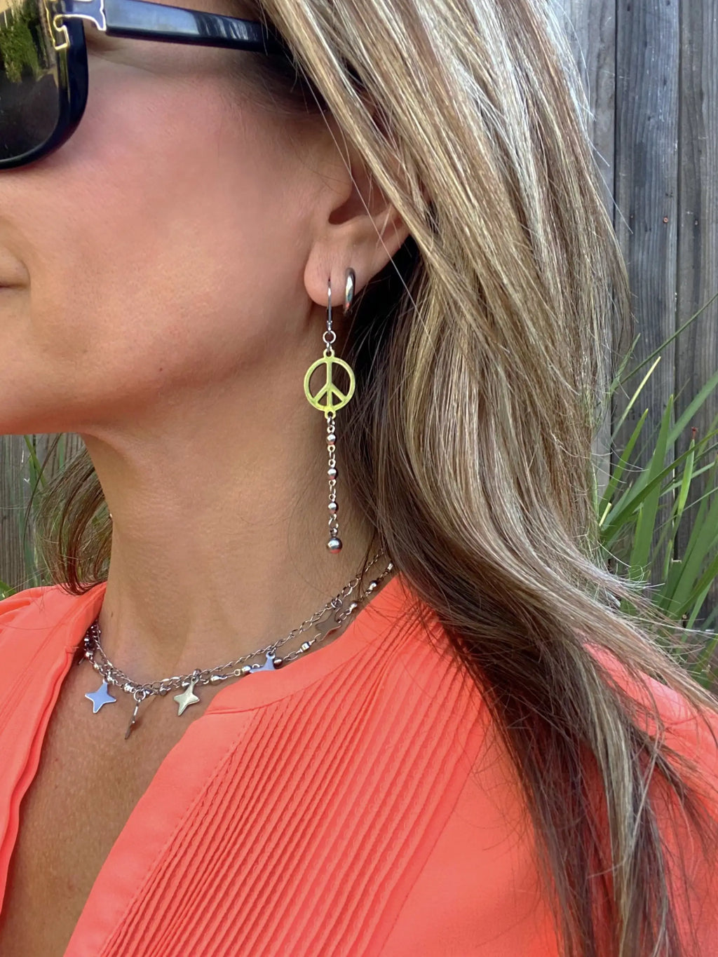 PEACE CHAIN EARRINGS