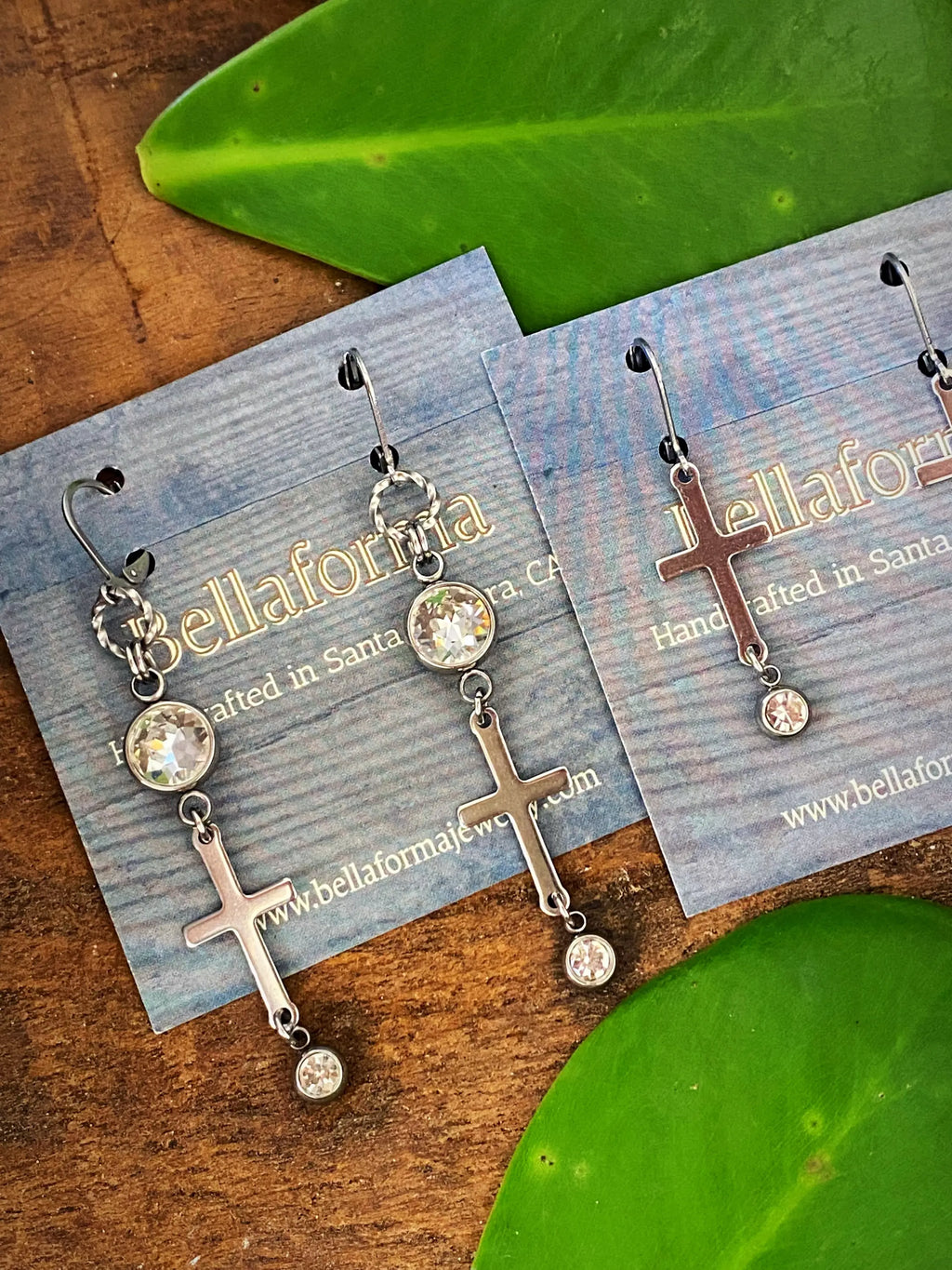 SILVER CROSS EARRINGS