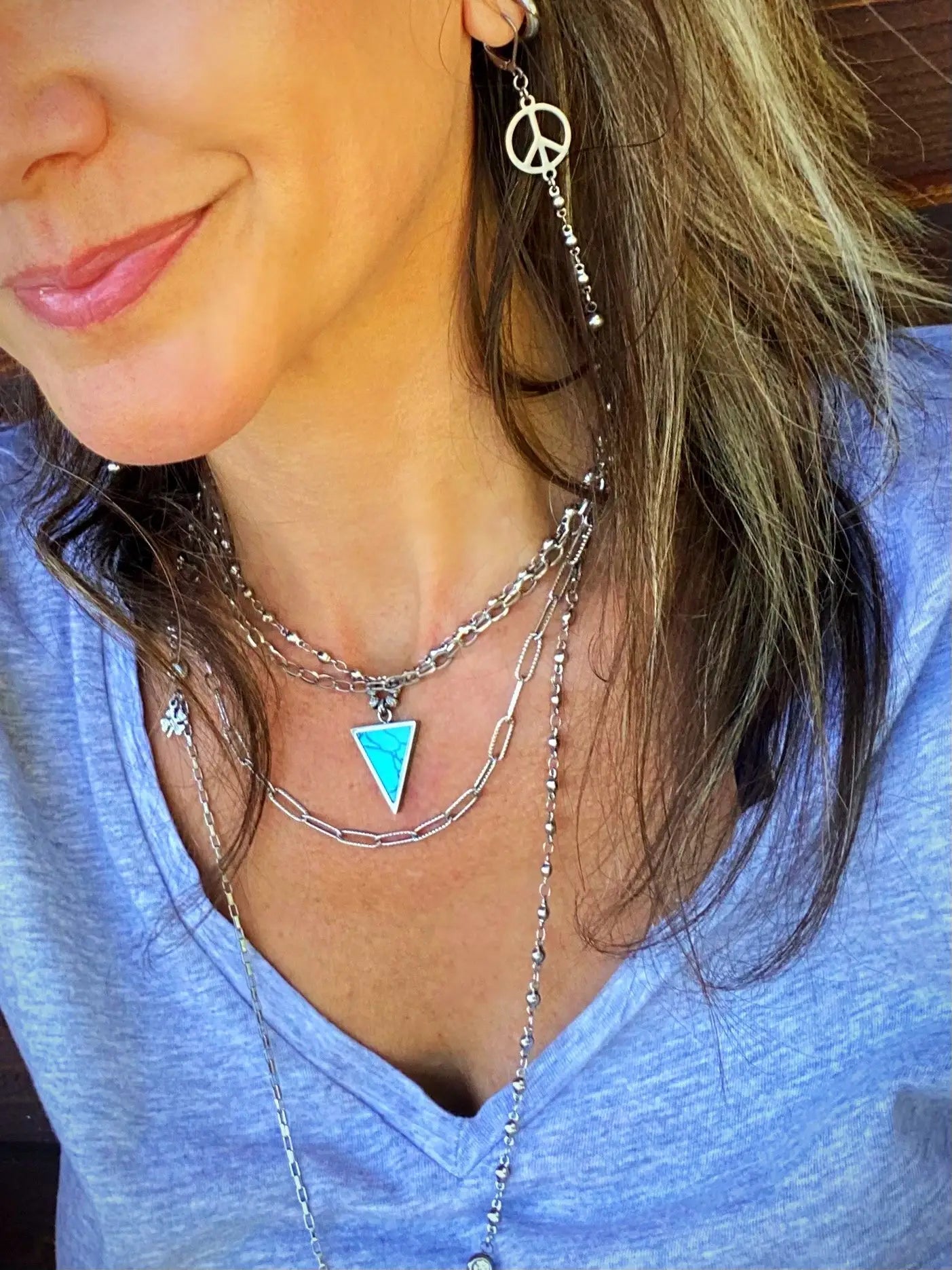 PEACE CHAIN EARRINGS