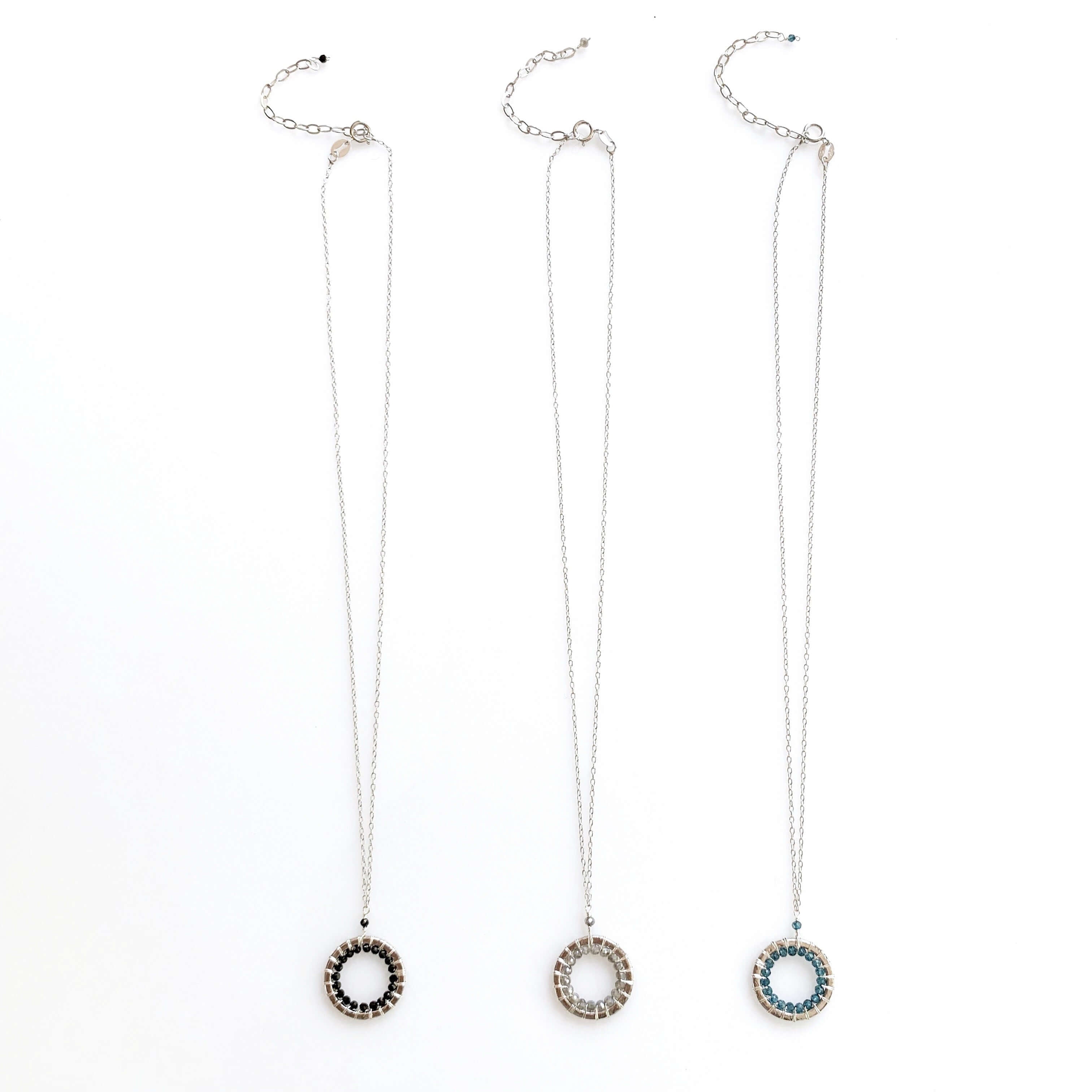 London Blue Quartz Halo Mini Silver Pendant