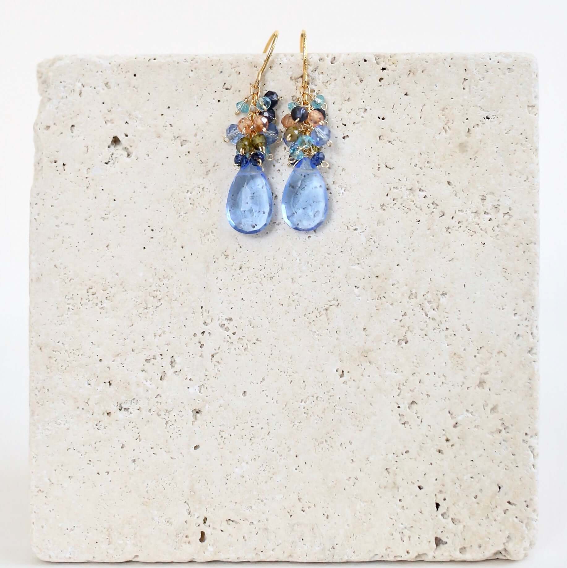 Sky Blue Quartz Bala Earrings