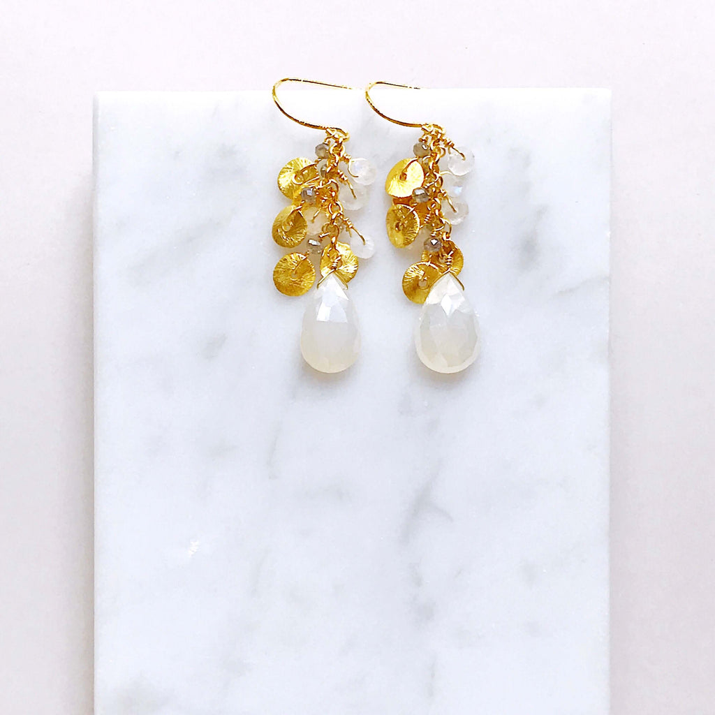The Aurora Earring - White Chalcedony