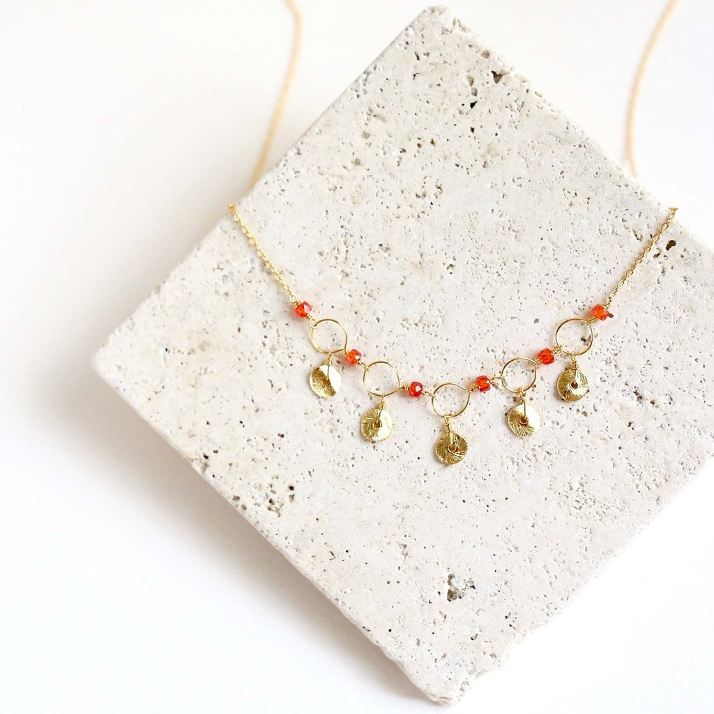 Black Spinel Mini Chain Loop Necklace