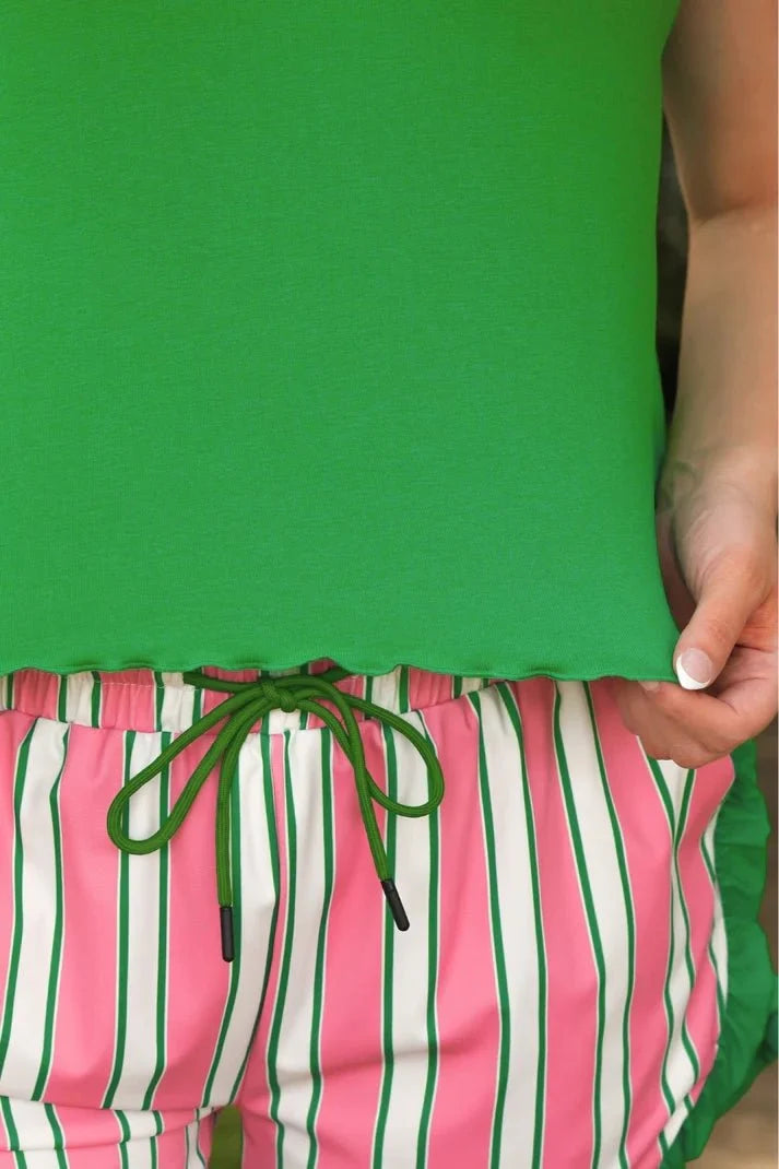 Jess Lea Banks Basic Lettuce Tank- Green