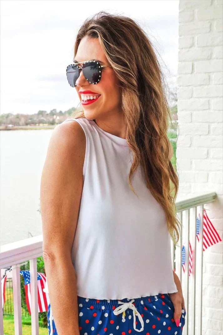 Jess Lea Banks Basic Lettuce Tank- White