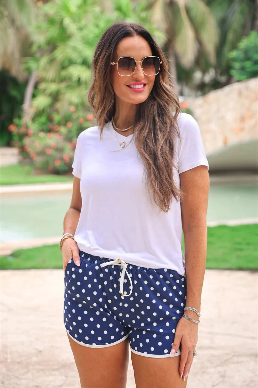 Jess Lea Navy Polka Dot Everyday Shorts