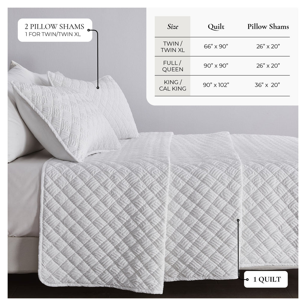Diamond Embossed Quilt Set - Diamond Microsculpt Collection