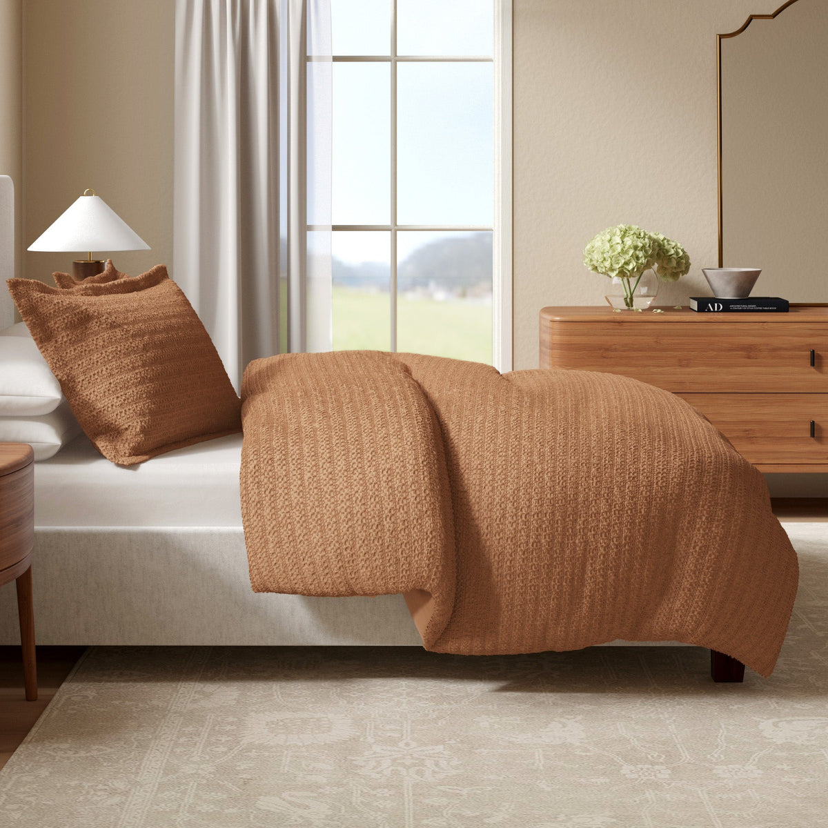 100% Cotton Honeycomb Waffle Duvet Set - Mattea Collection