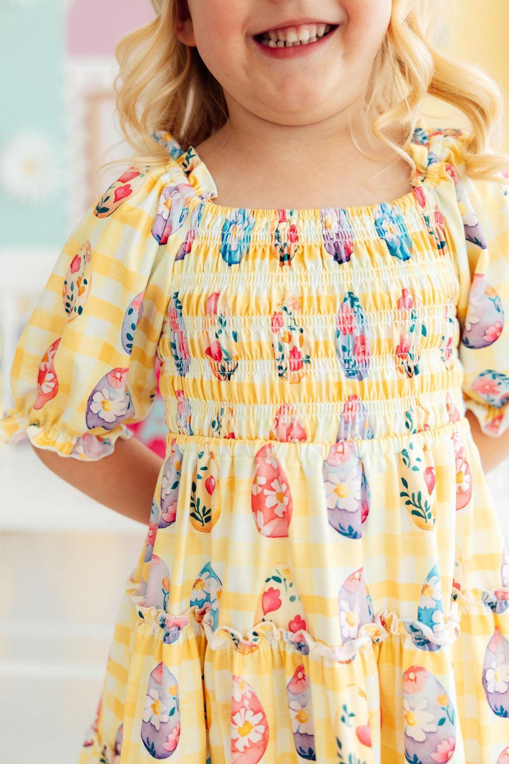 Easter Picnic Smocked Ruffle Dress