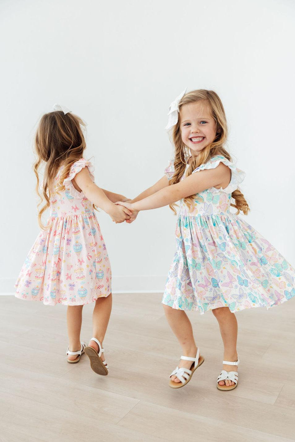 Fluttering Butterflies Flutter Sleeve Twirl Dress