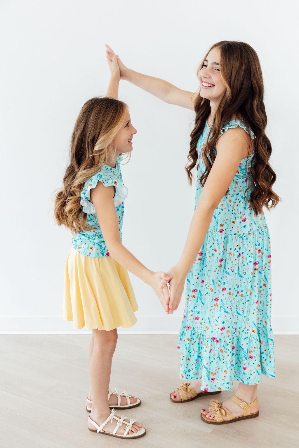 Bluebell Breeze Ruffle Maxi Dress