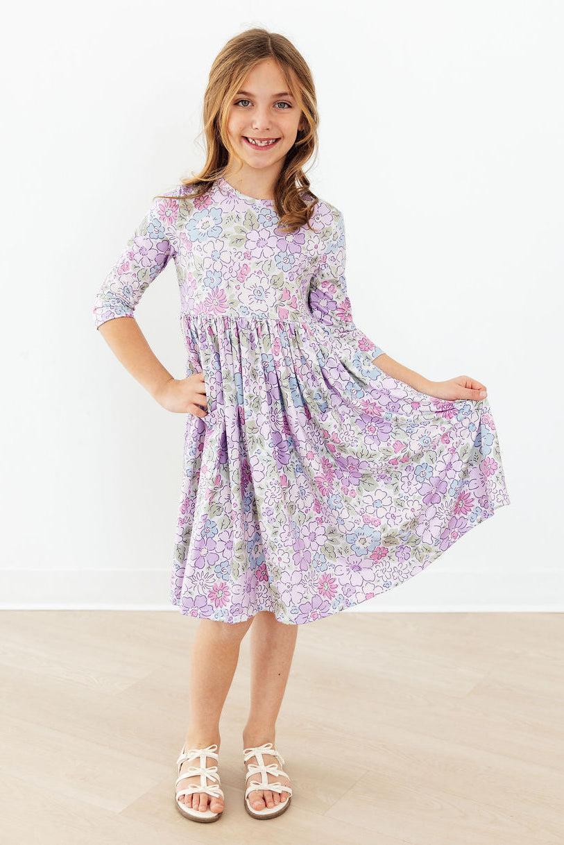 Spring Gardens 3/4 Sleeve Pocket Twirl Dress
