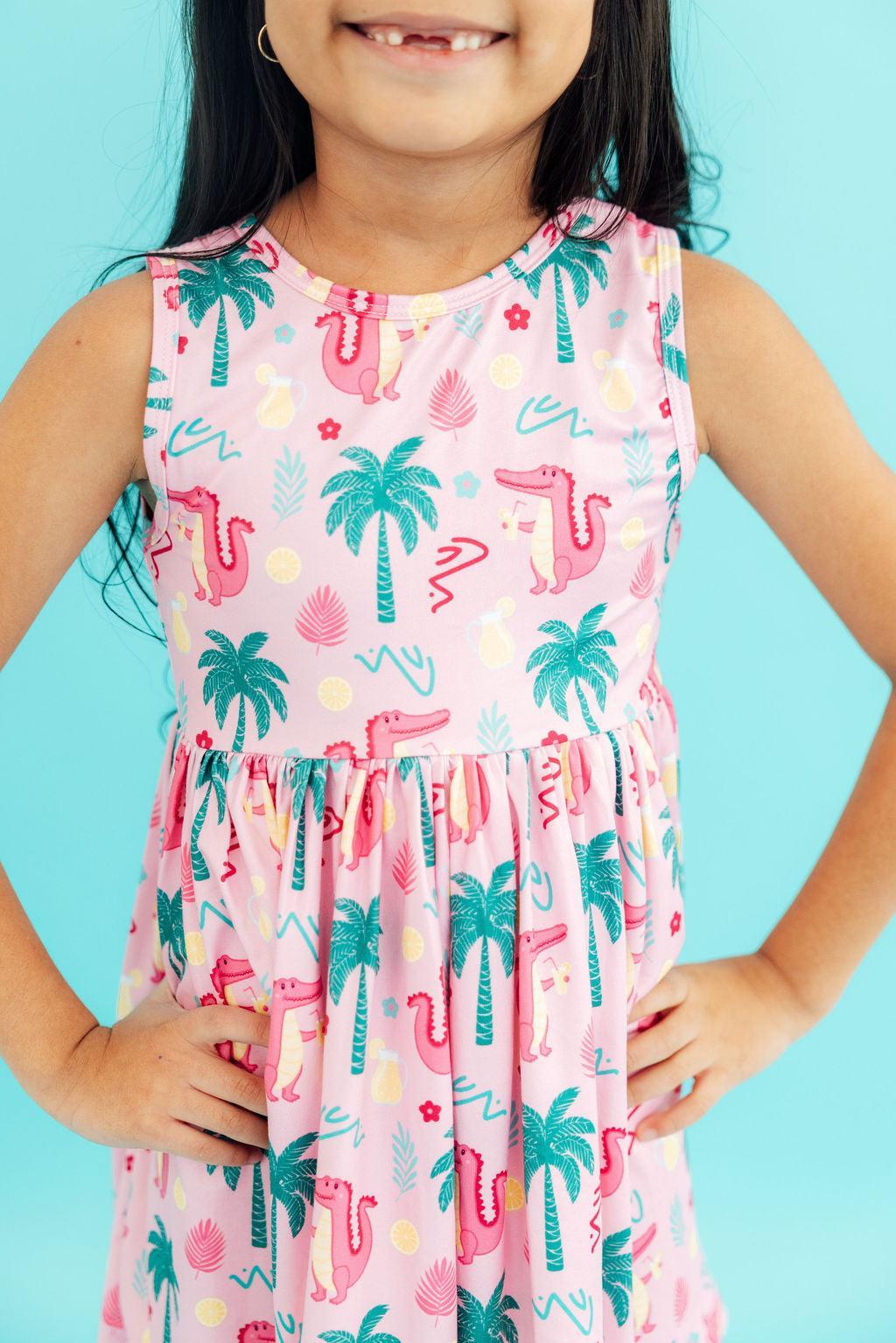 Pink Gator-ade Tank Twirl Dress