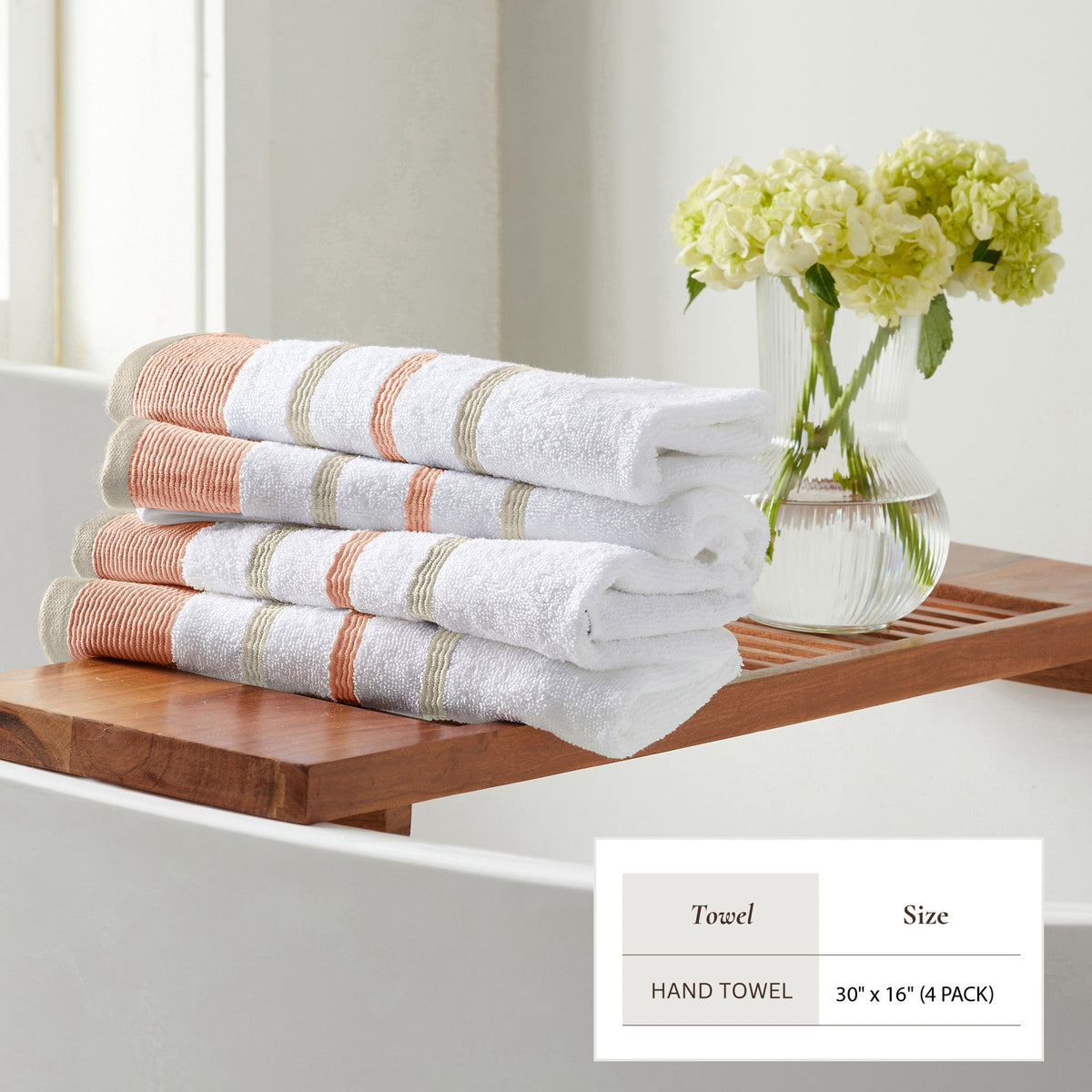 Decorative Cotton Stripe Bath Towel Set - Noelle Collection
