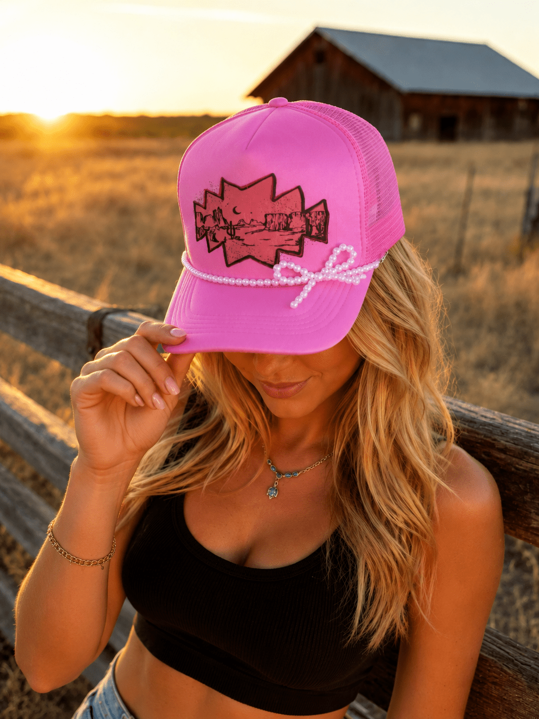 Pink Desert Trucker Hat