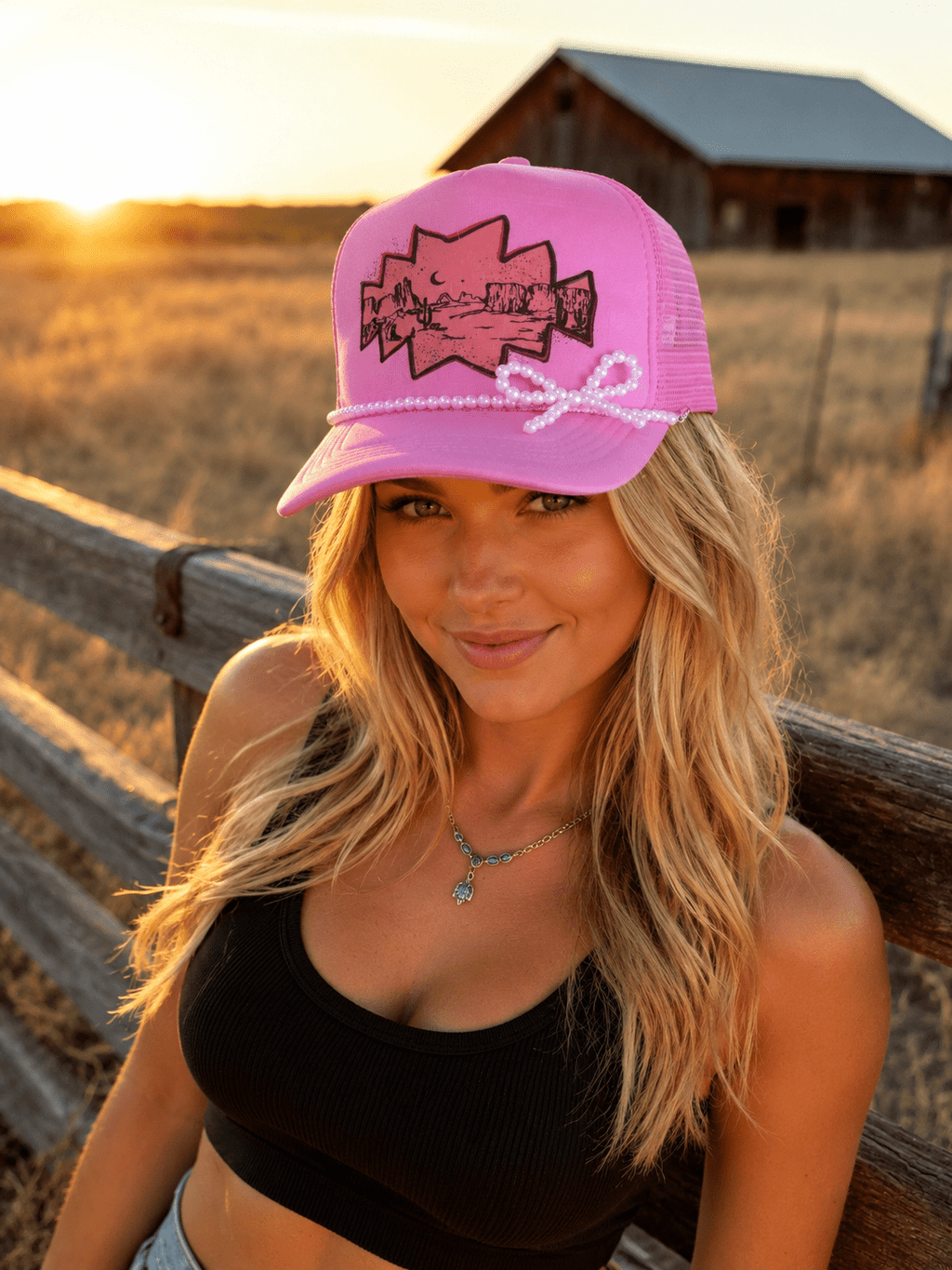 Pink Desert Trucker Hat