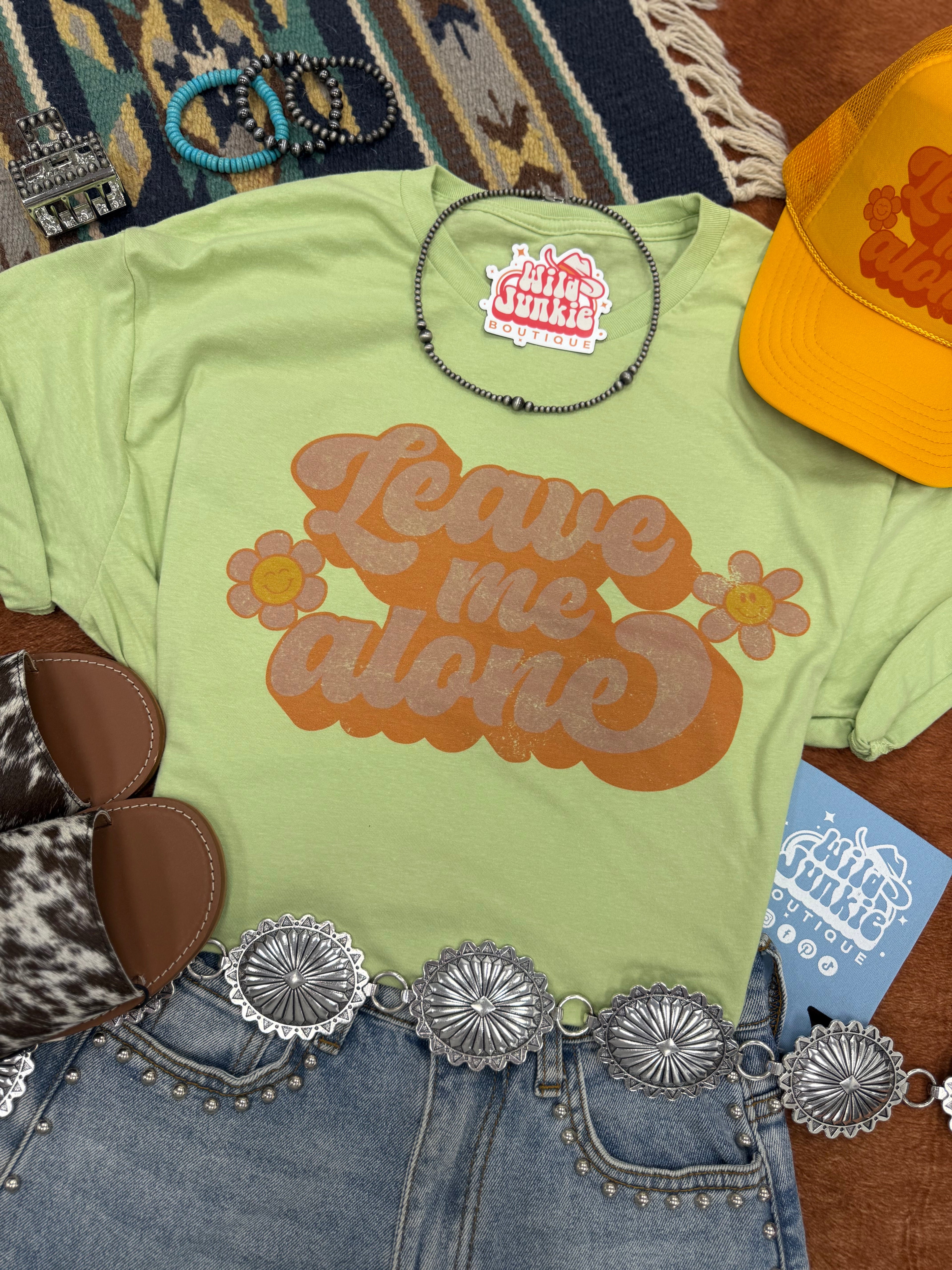 Leave Me Alone Retro Flower Graphic Tee