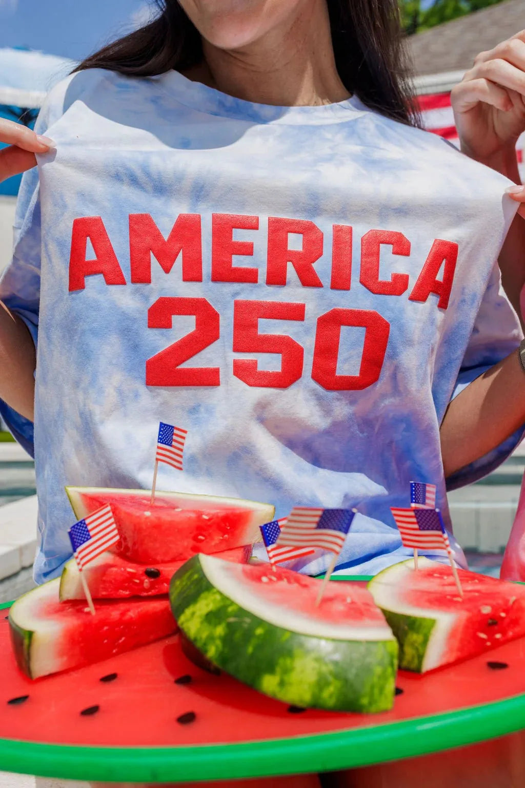 Brianna Cannon America 250 Blue Tie Dye T-Shirt