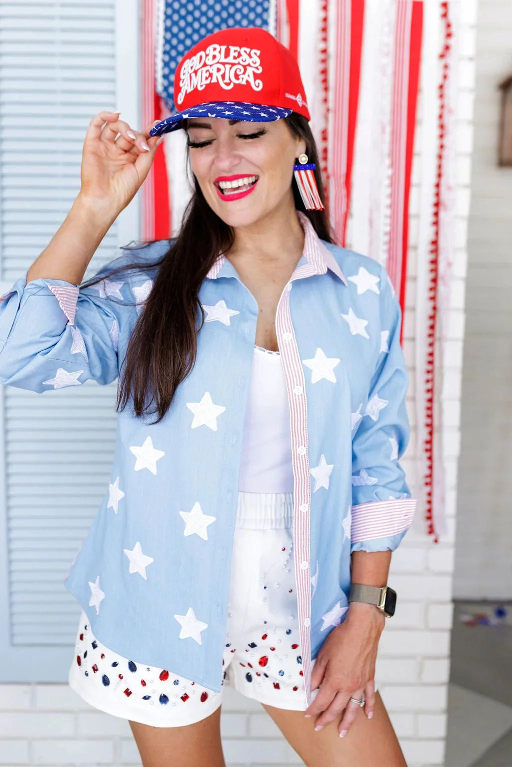 Brianna Cannon Old Glory Button Down Shirt