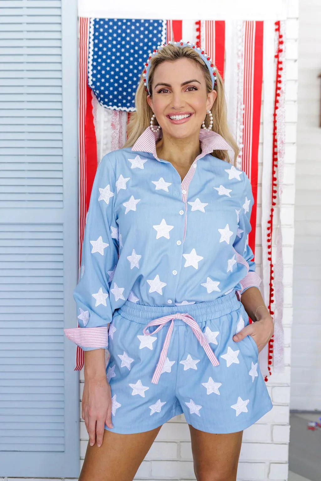 Brianna Cannon Old Glory Button Down Shirt