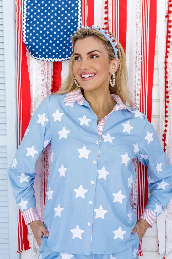 Brianna Cannon Old Glory Button Down Shirt