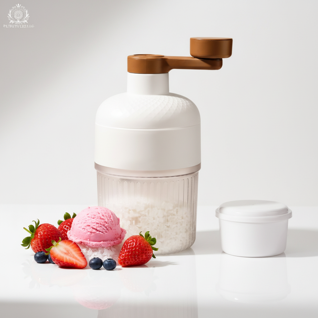Mini Hand Crank Shaved Ice Machine & Milkshake Maker | Large-Capacity Stainless Steel Ice Crusher | Portable Kitchen Tool for Home & Outdoor