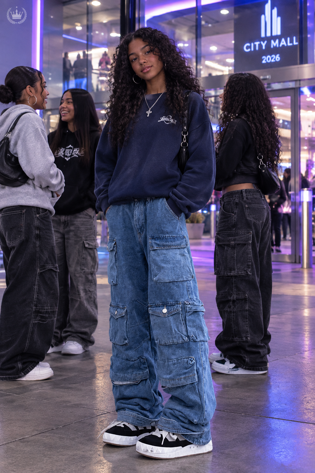 Y2K Cargo Jeans | Baggy Wide-Leg Multi-Pocket Denim | Women's Harajuku Streetwear Pants