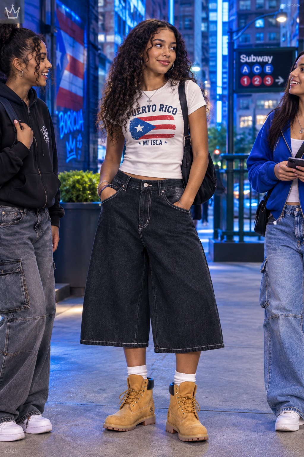 Y2K Baggy Wide-Leg Denim Shorts | Calf-Length Vintage Denim | Women's American Retro Streetwear Shorts