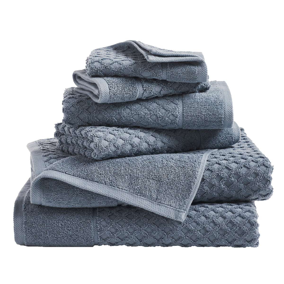 Cotton Diamond Waffle Weave Bath Towel Set - Grayson Collection