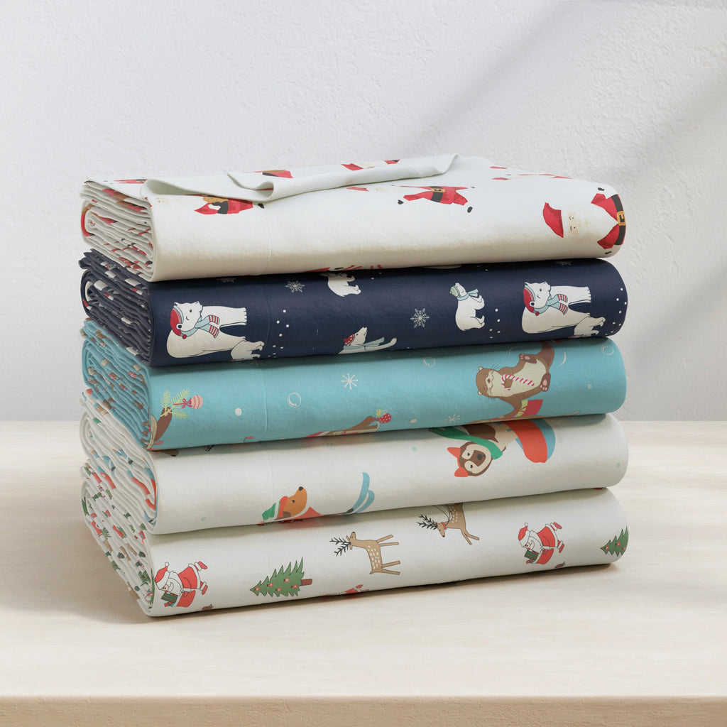 Turkish Cotton Christmas Flannel Sheet - Whittaker Collection