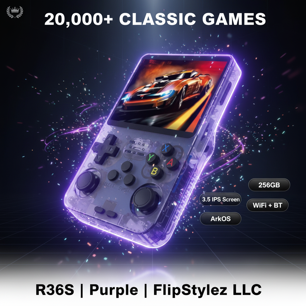 Mini R36S Retro Handheld Game Console | Linux ArkOS System, IPS Screen & 20,000 Games | Compatible with PS1, PSP, GBA, SNES, N64 & More