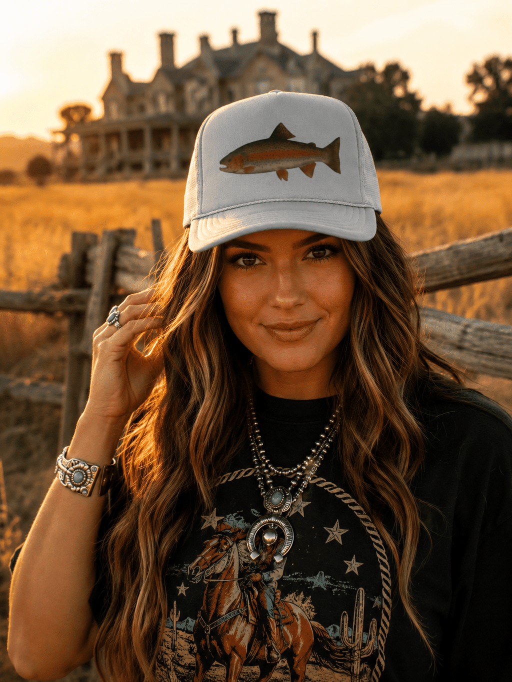 Rainbow Trout Trucker Hat