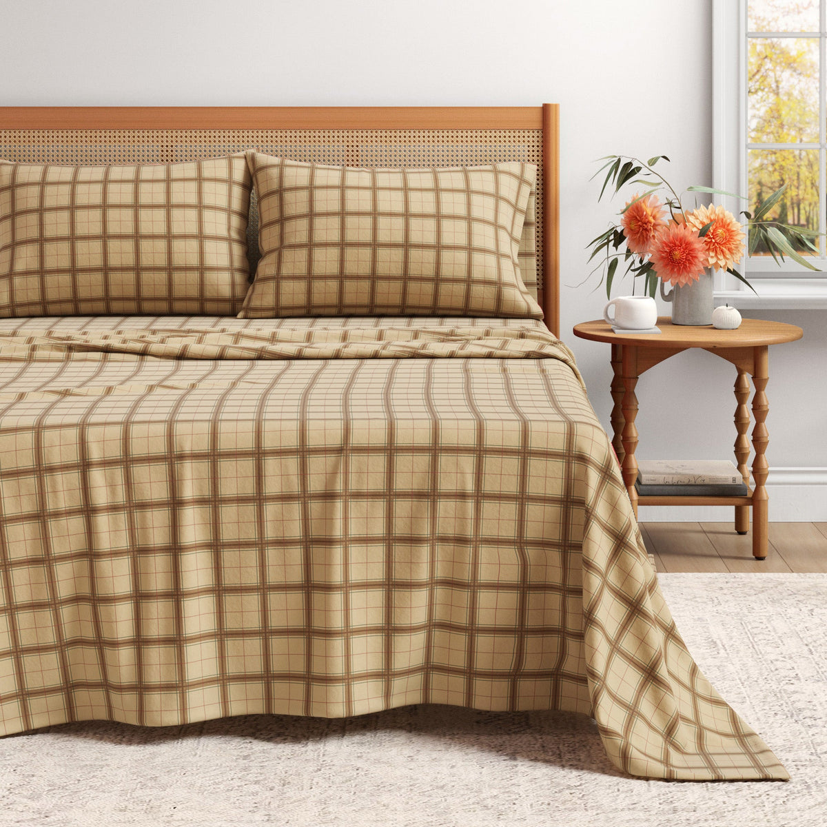 Turkish Cotton Flannel Sheet Set - Plaid & Stripe Collection