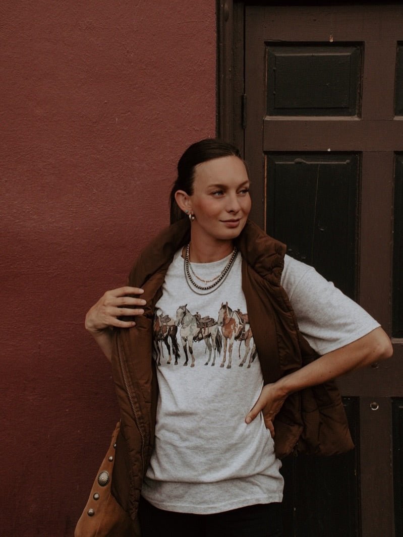 Saddled Horses Graphic Tee