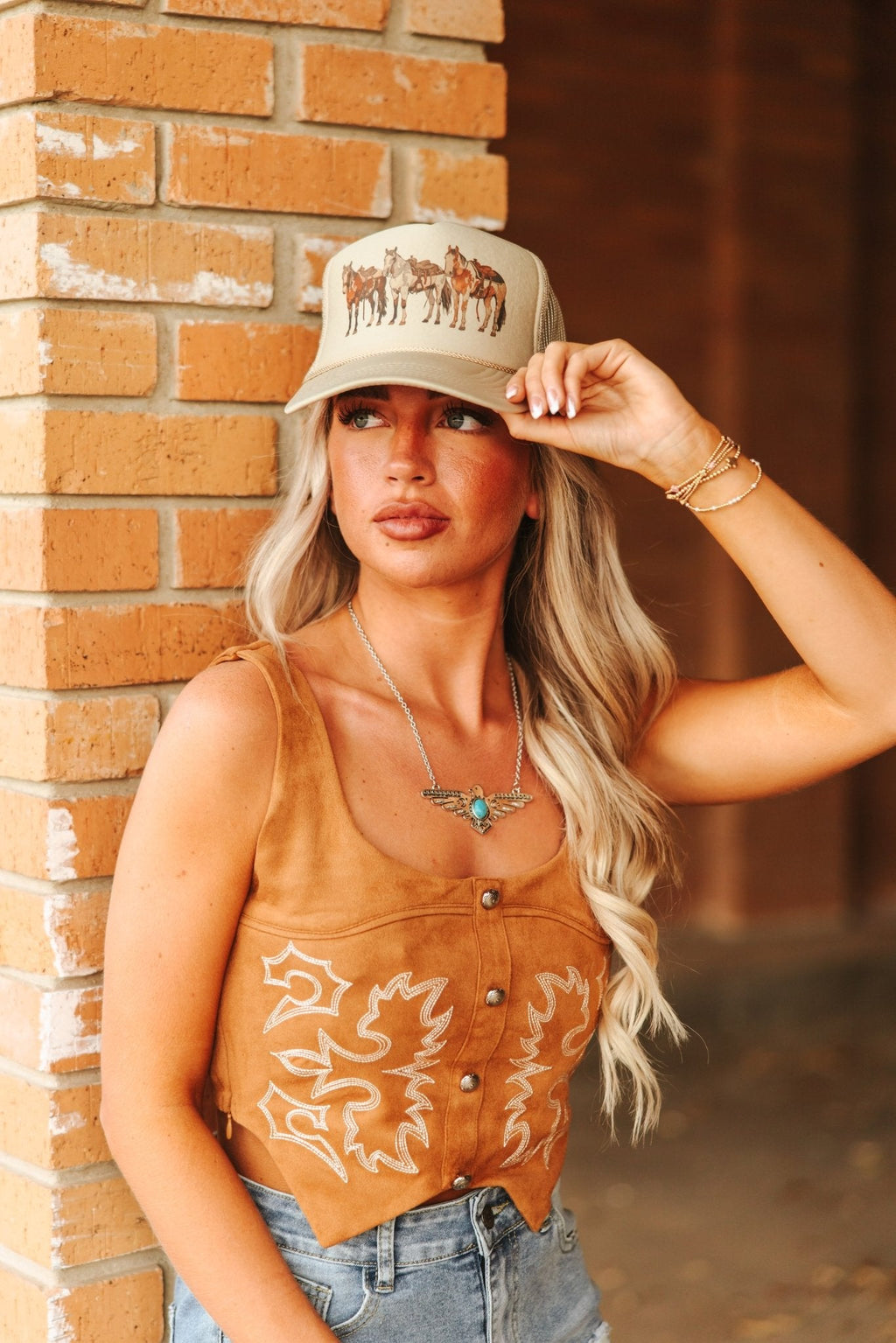 Saddled Horses Trucker Hat