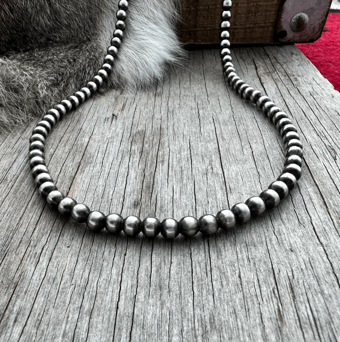 Pick your Size & Length - Silver Beads Necklace