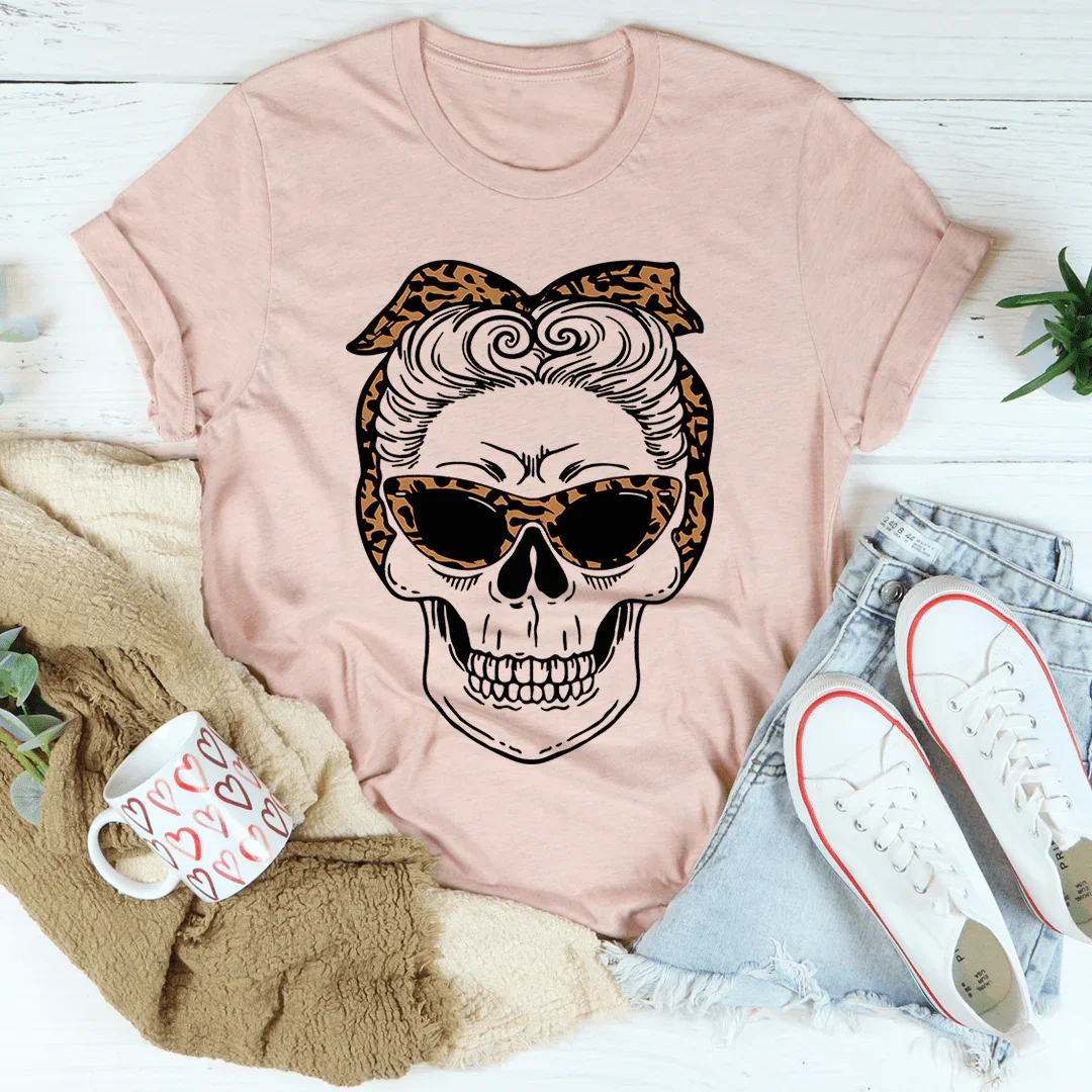 Skull With Leopard Bandana Tee